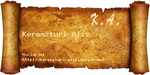 Kereszturi Aliz névjegykártya